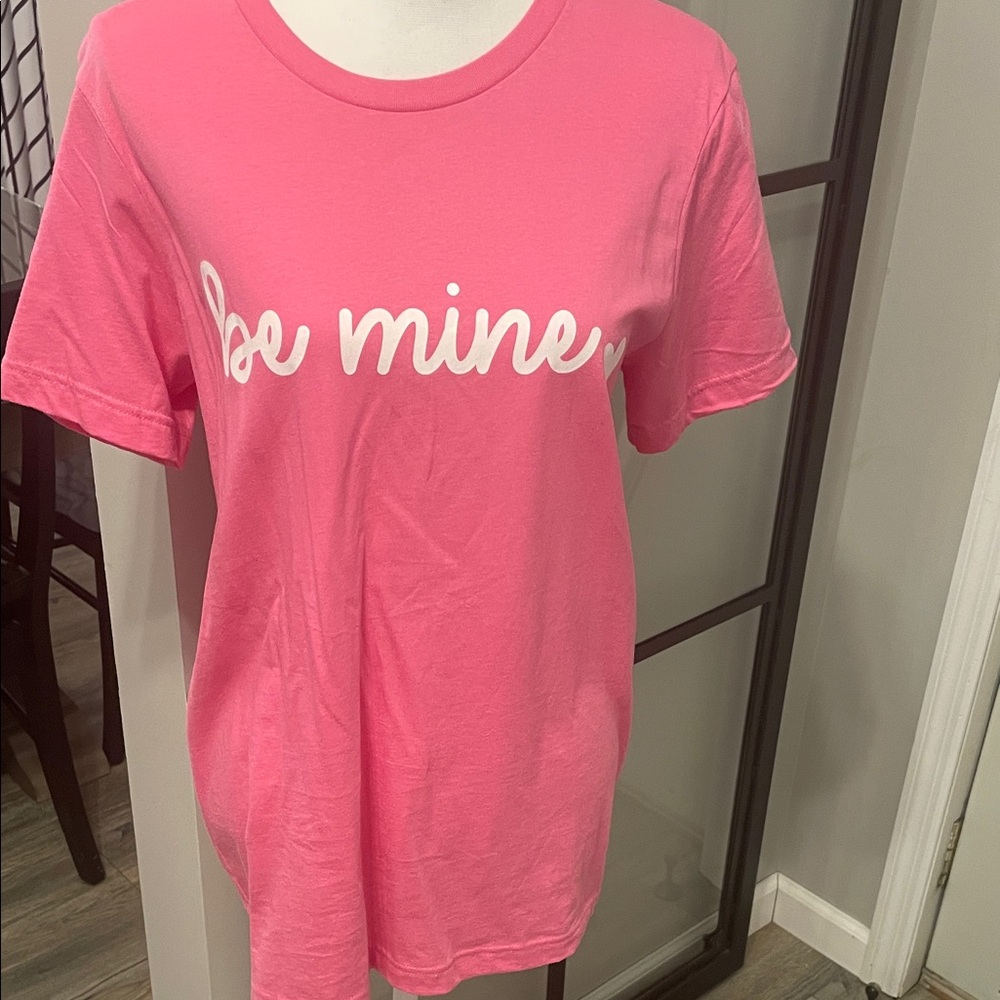 New With Tags…Boutique “Be Mine” with a Heart Pink Graphic Tee…Size Medium